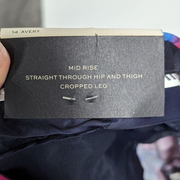 Banana Republic NWT Size 14 Pink Floral Avery Mid Rise Straight Cropped Pant - Picture 10 of 11